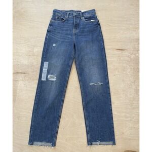 Old Navy Women's Size‎ 2 Sky-Hi Straight Jeans Blue Distressed NWT